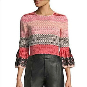 Derek Lam 10 Crosby Smocked Bell Sleeve Blouse